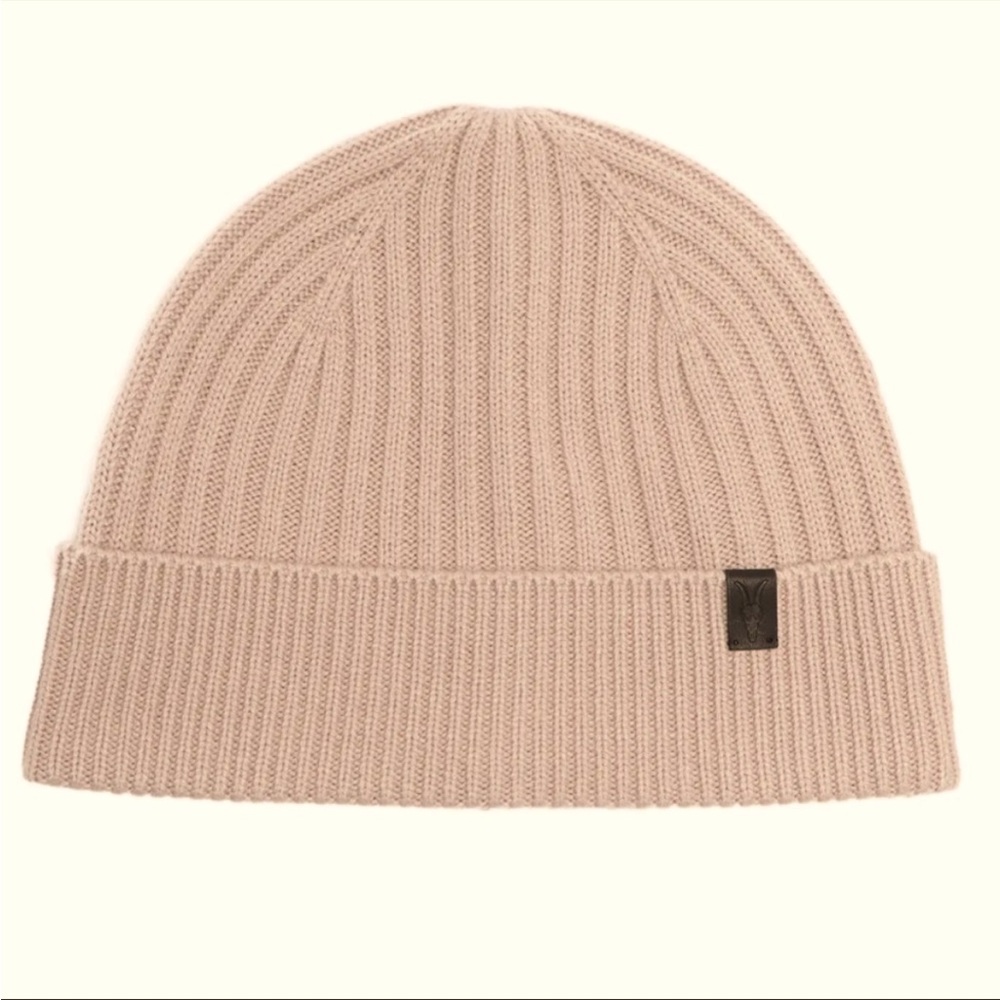 All Saints logo ribbed wool mix beanie NWT